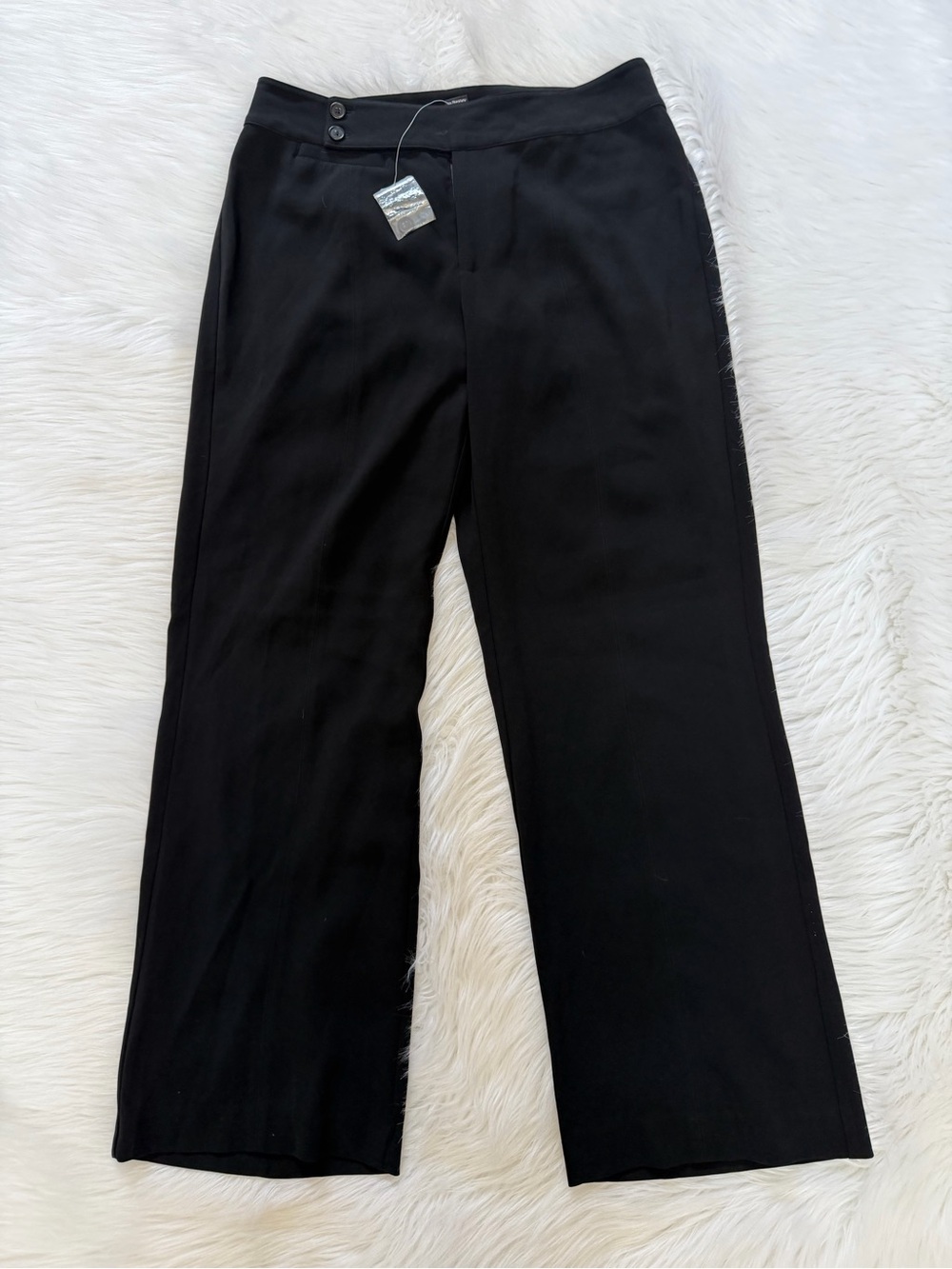 August Silk Black Wide Leg Dress Pants Sz 6